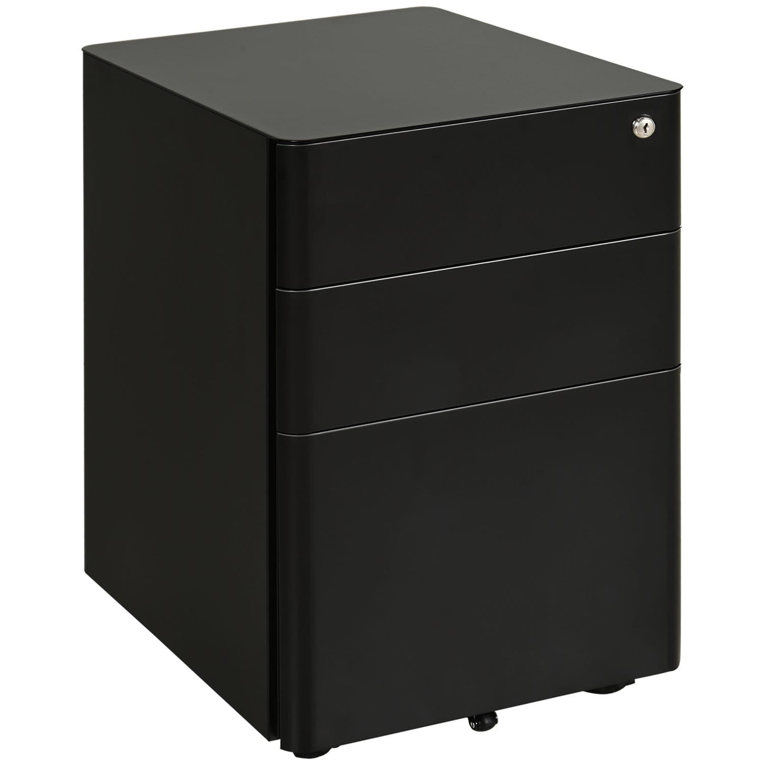 Secure Your Workspace with the Vinsetto 3-Drawer Filing Cabinet - Black