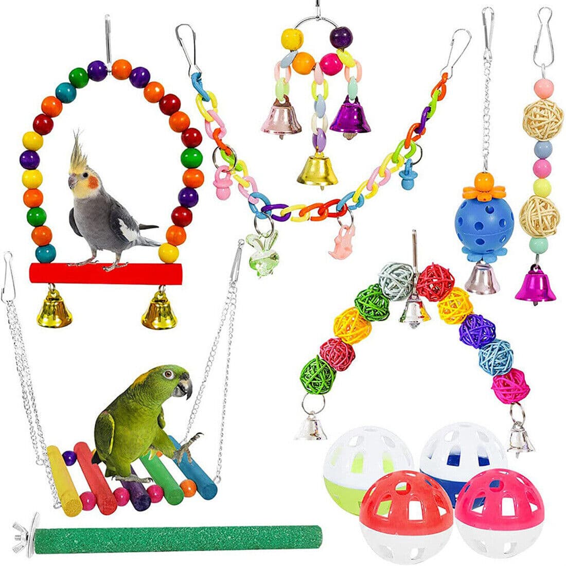 21-Piece Bird Toy Set for Budgies, Cockatiels & Parrots - image 6