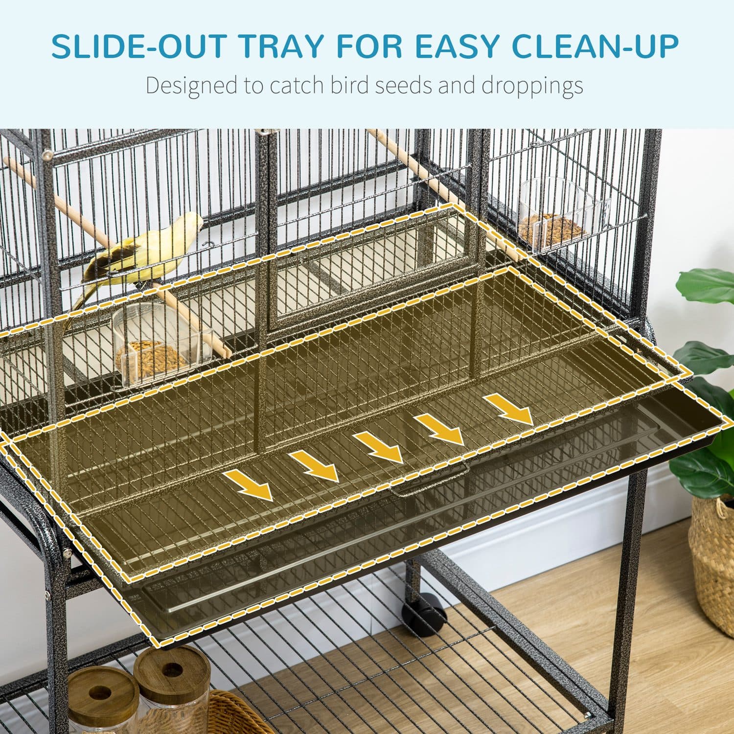 PawHut Large Bird Cage with Detachable Stand - image 1