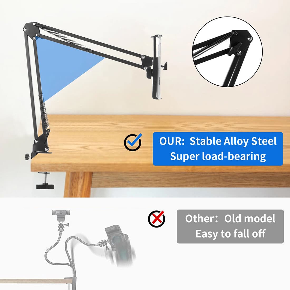 Articulating Long Arm Tablet Stand With Desk Clamp Mount - image 5