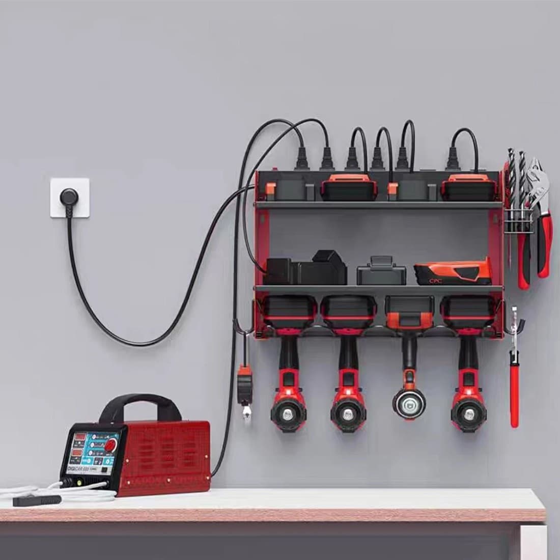 Keep drills and hand tools organised on the wall - image 4