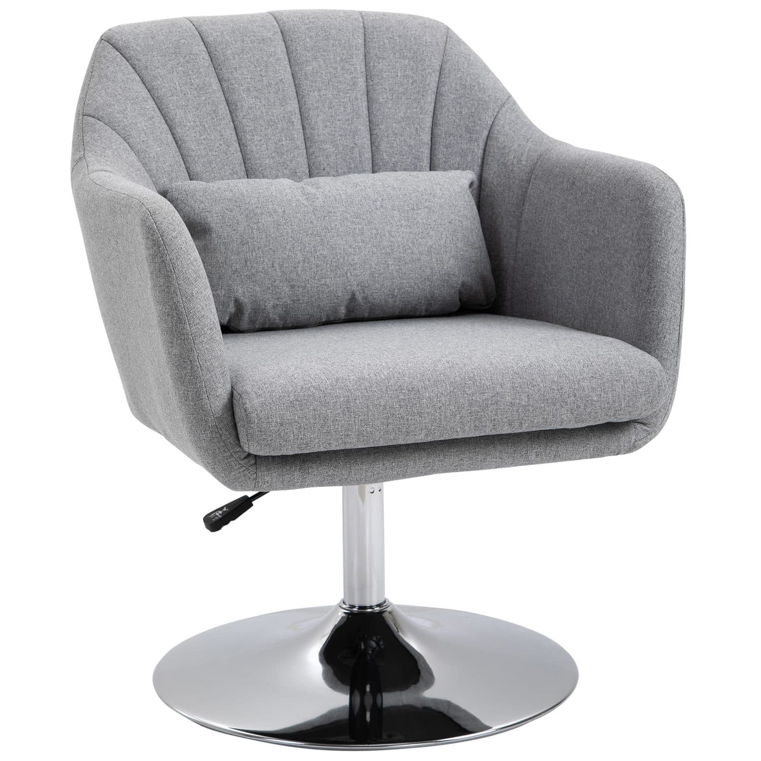 Light Grey Swivel Accent Chair for Home Offices