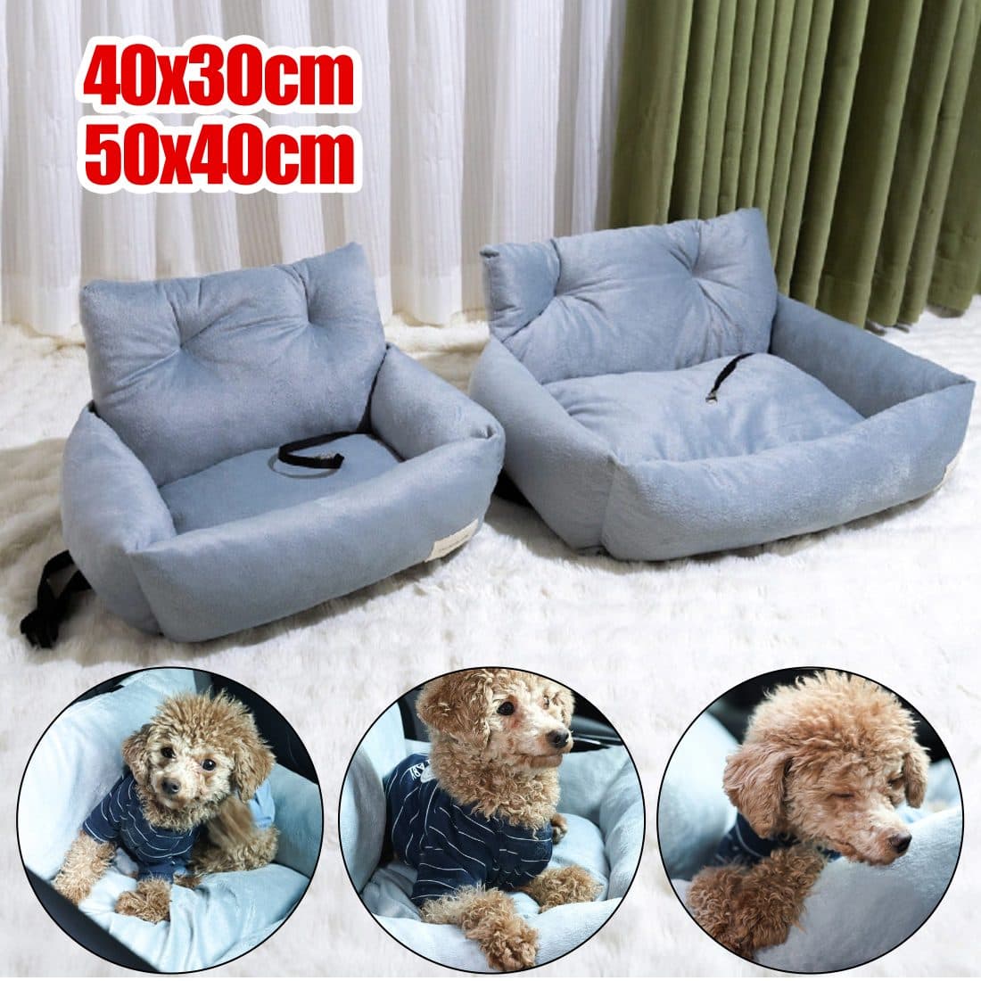 Washable Travel Dog Bed with Safety Harness for Car Journeys - image 5