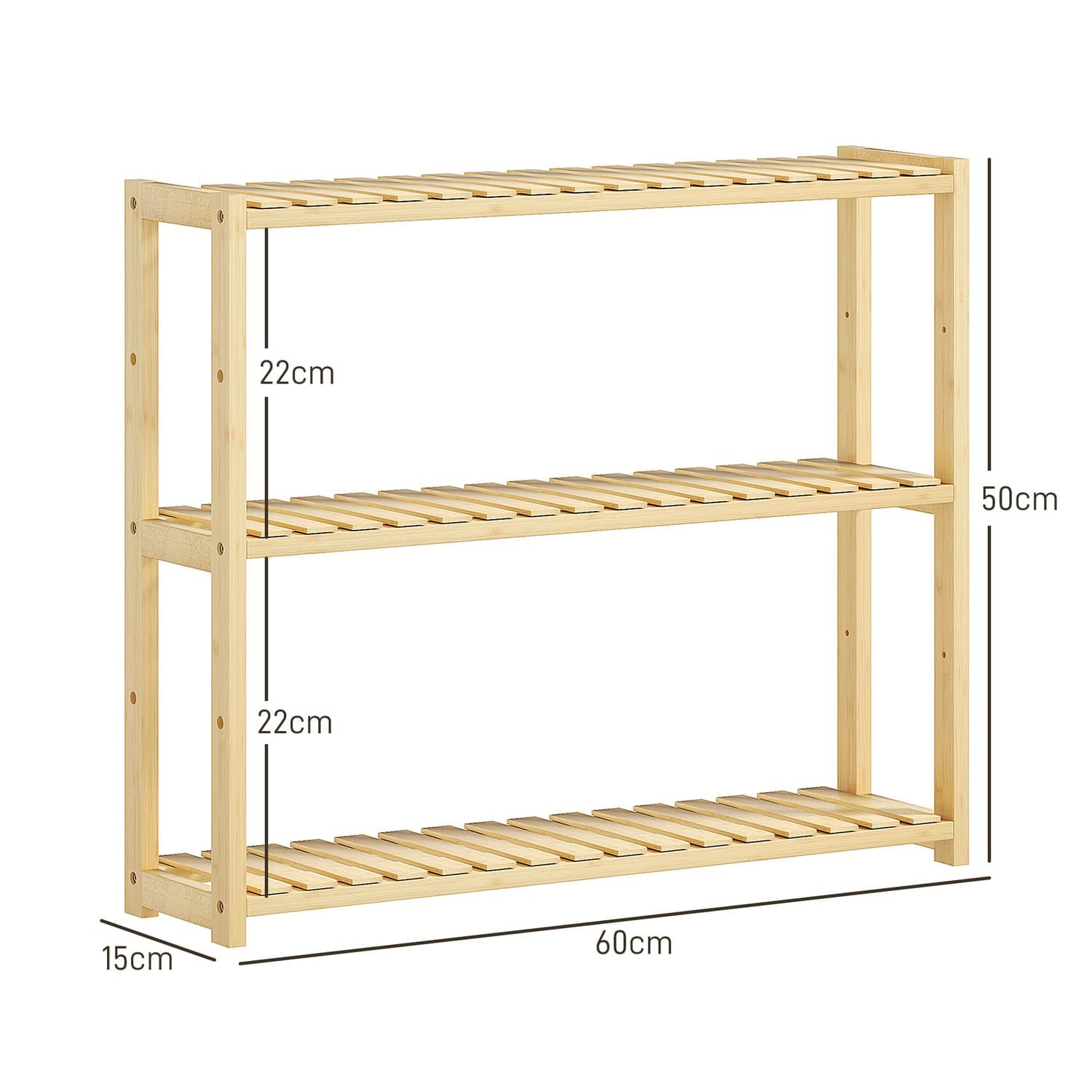 3-Tier Bamboo Bathroom Rack - image 3