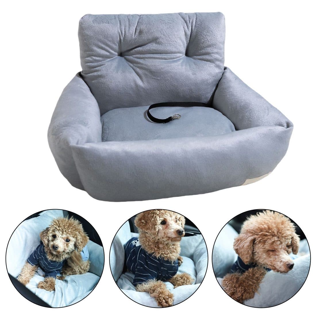 Washable Travel Dog Bed with Safety Harness for Car Journeys - image 3