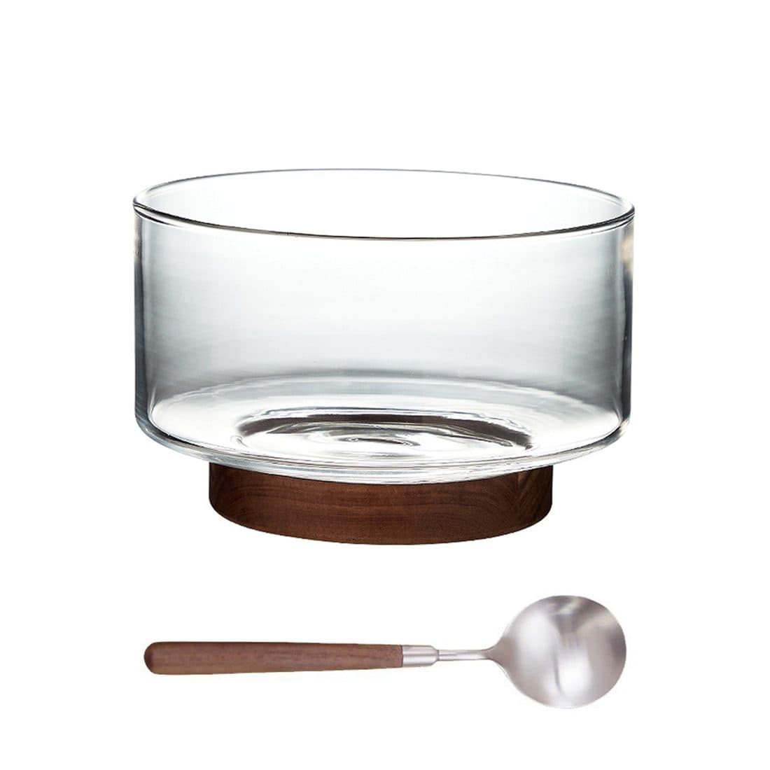 A Glass Bowl and Wooden Spoon Set for the Modern Table - Default