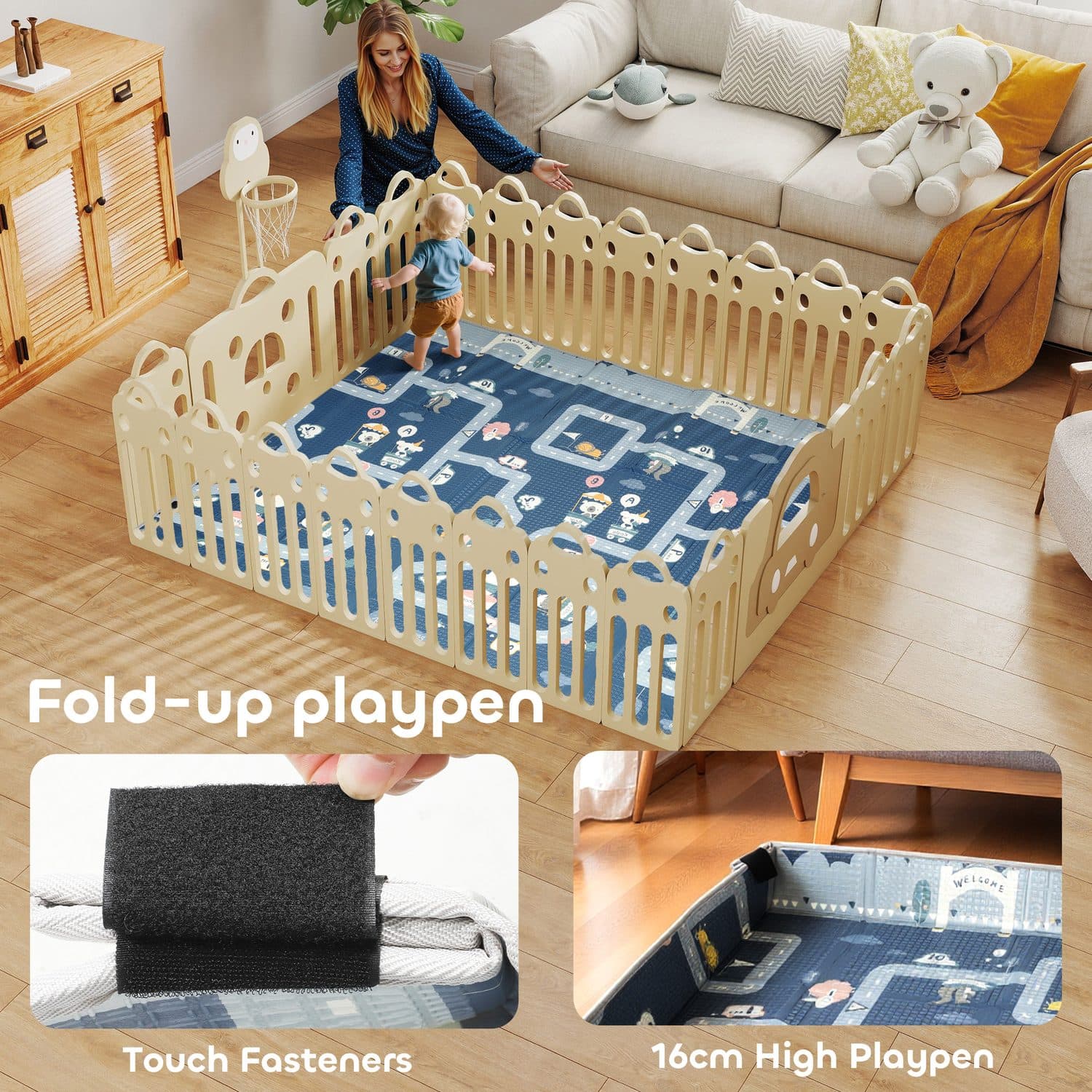 A padded reversible play mat for crawling and floor play - image 4
