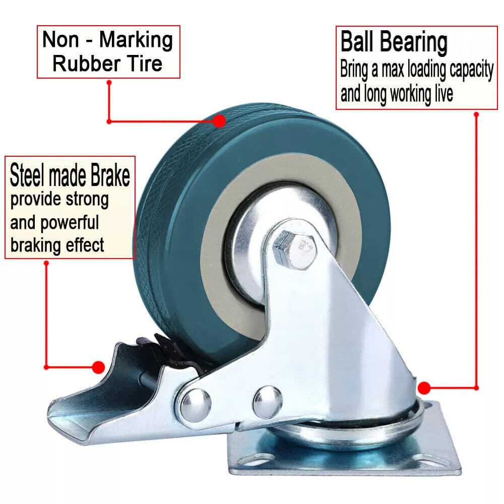 Heavy Duty 50mm Swivel Castor Wheels | Set of 4 - image 2