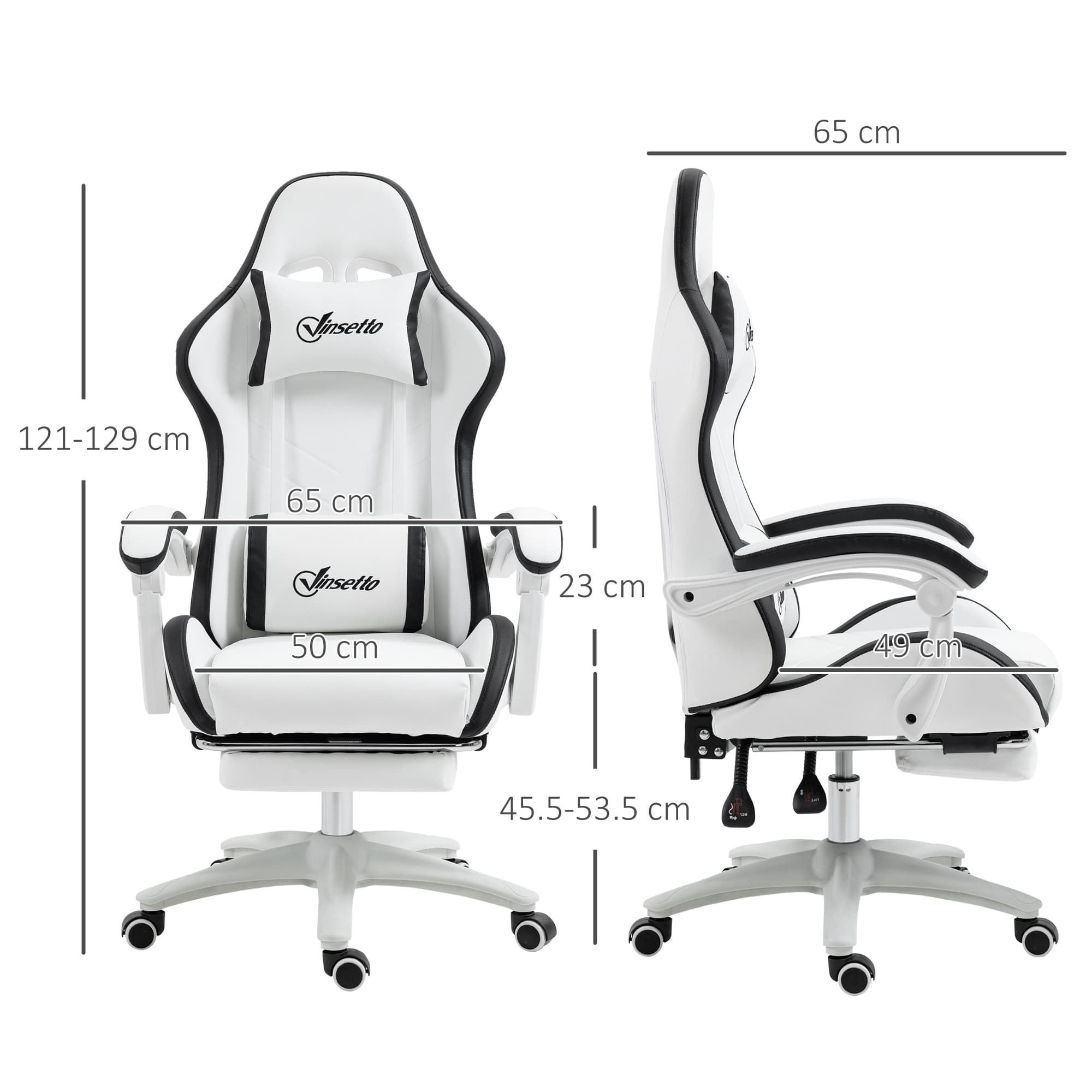 Reclining Gaming Chair with Pull-Out Footrest and Lumbar Pillow - image 5