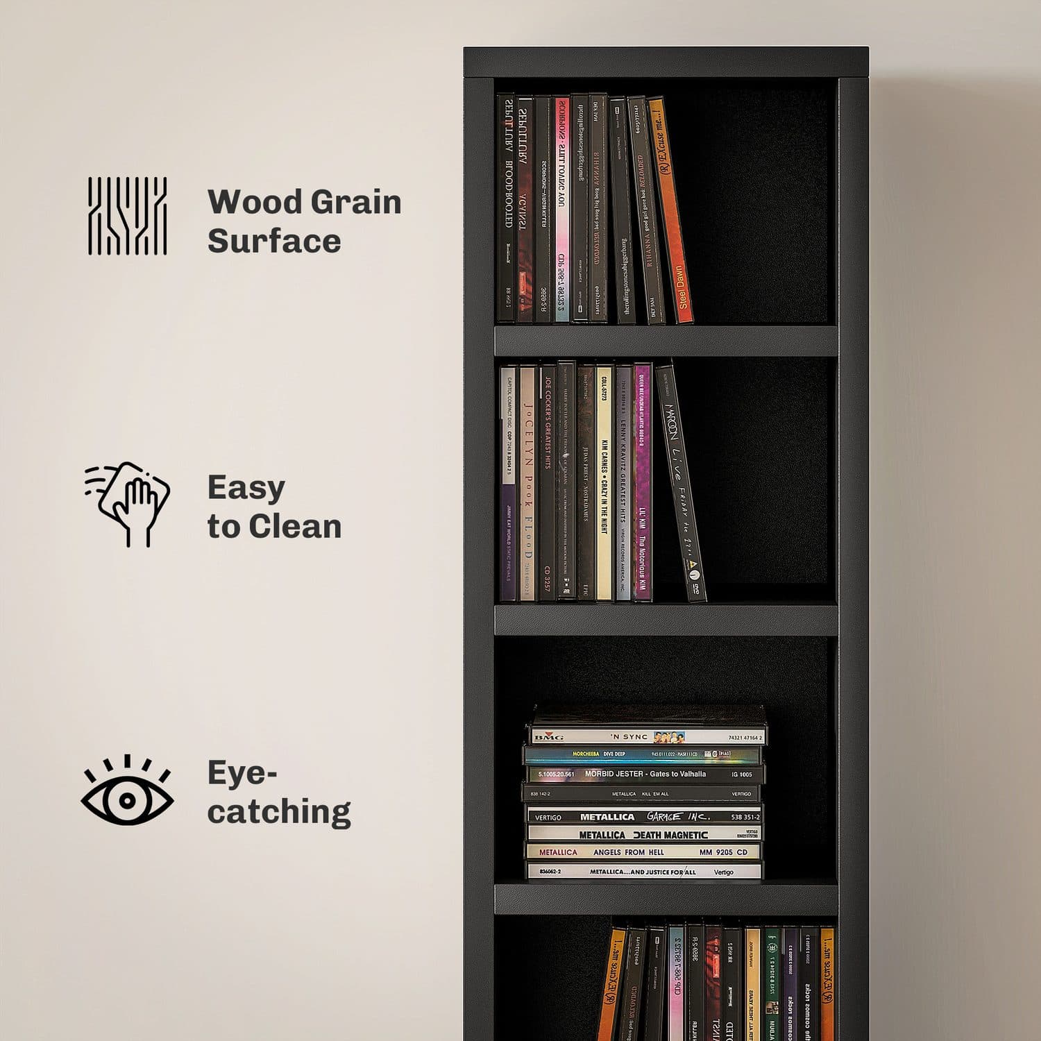 204 CD Tall Narrow Storage Tower in Black - image 1
