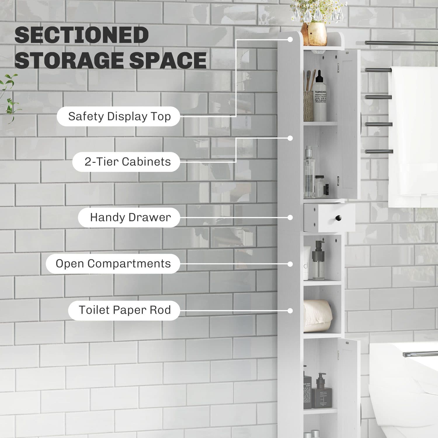 Slim Farmhouse Bathroom Cabinet - image 5