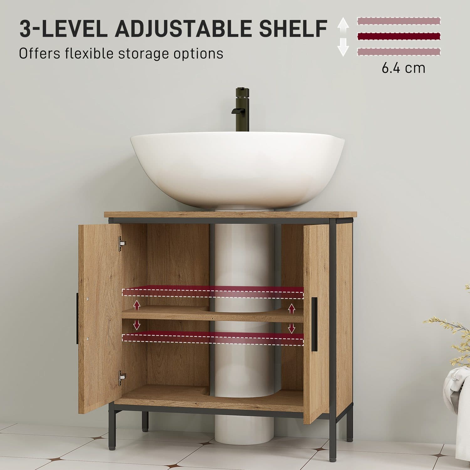 Industrial Oak Under Sink Cabinet for Effortless Organisation - image 5