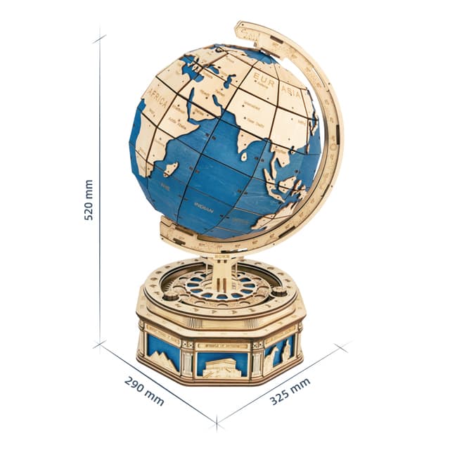 World: 3D Wooden Globe Puzzle