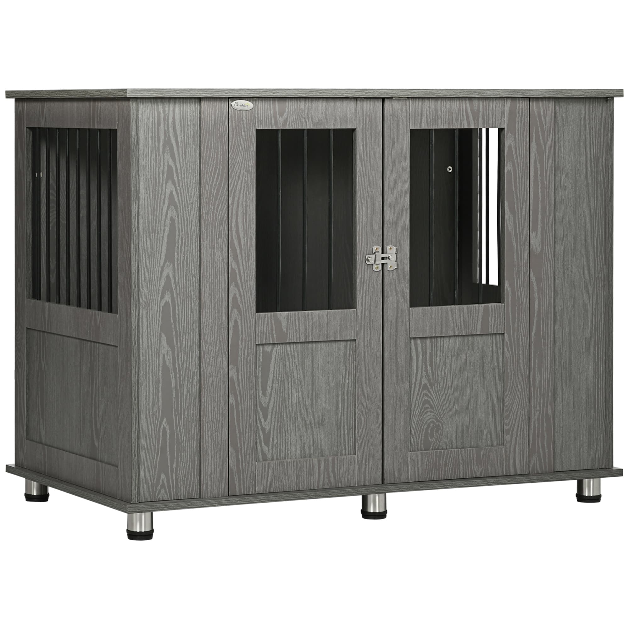 Dog Crate Side Table in Grey — Secure Den, Practical Surface - Grey