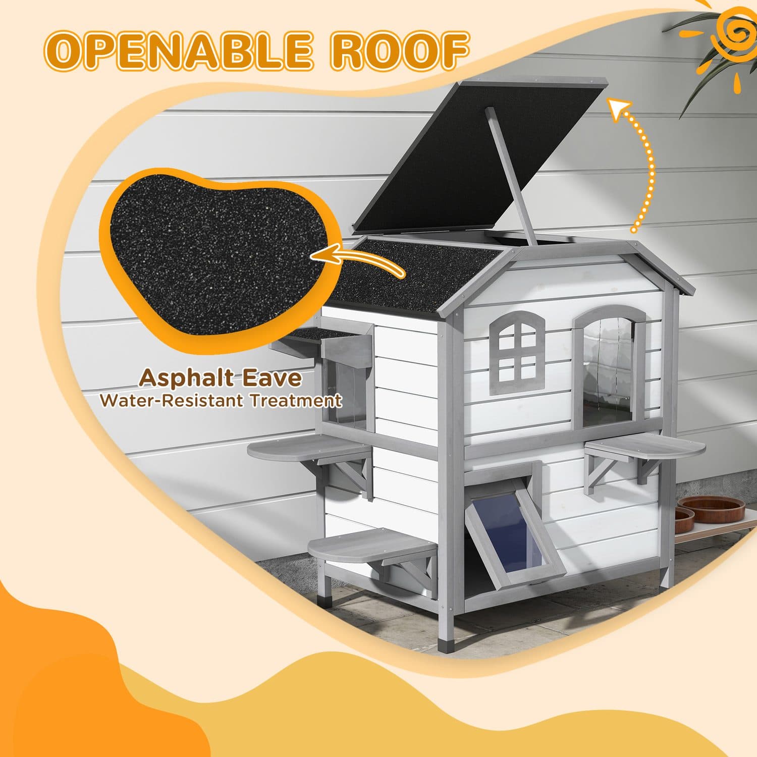 2-Storey Outdoor Cat House With Stepped Climbing Platforms - image 4