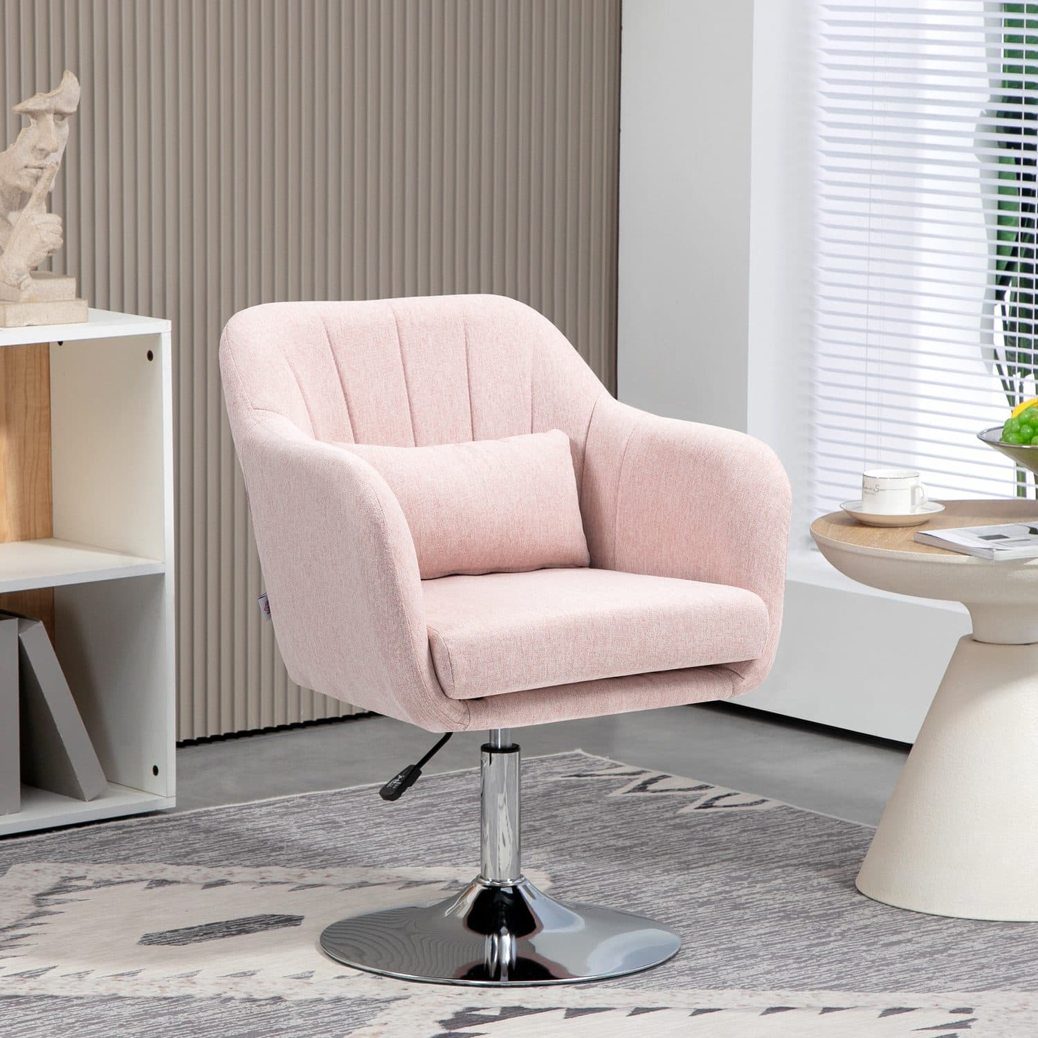 Pink Adjustable Swivel Accent Chair - image 5