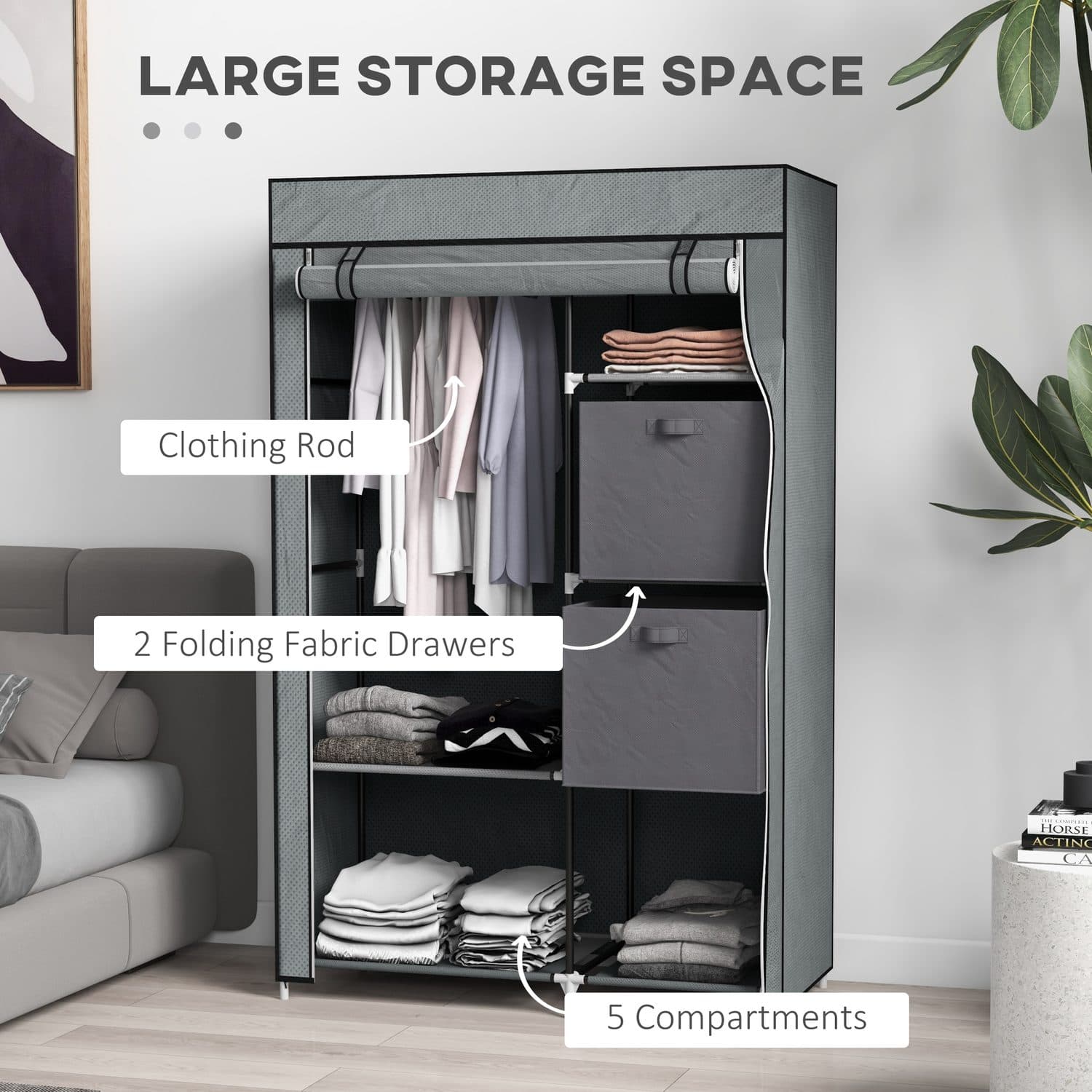 Portable Fabric Wardrobe for Clothes Storage - image 4