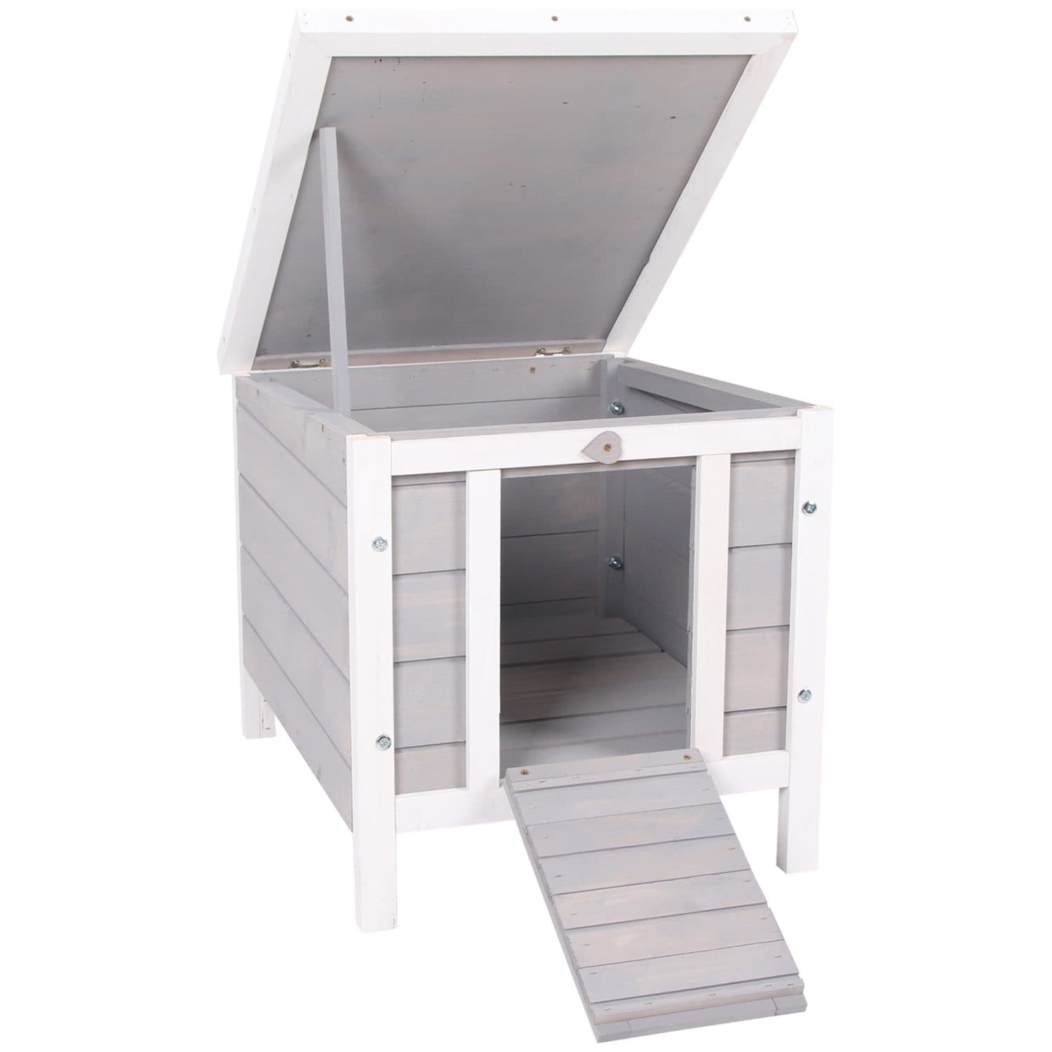 PawHut Small Animal Hutch for Rabbits and Guinea Pigs, 51 x 42 x 43cm
