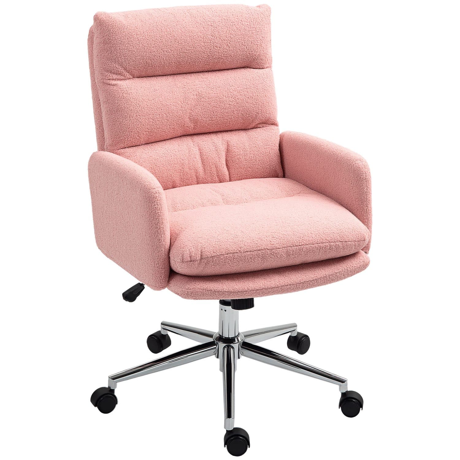 Pink Sherpa Office Chair - Pink