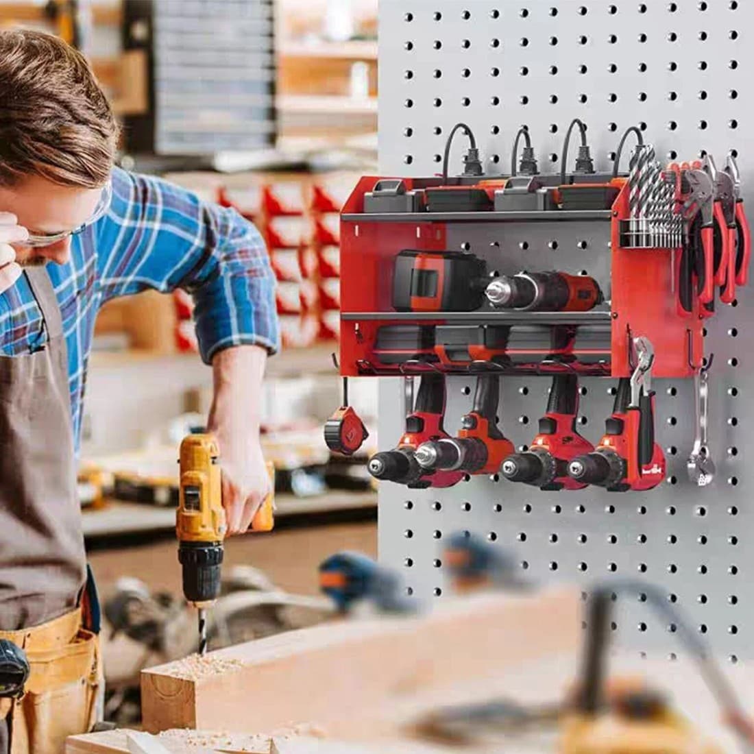 Keep drills and hand tools organised on the wall - image 10