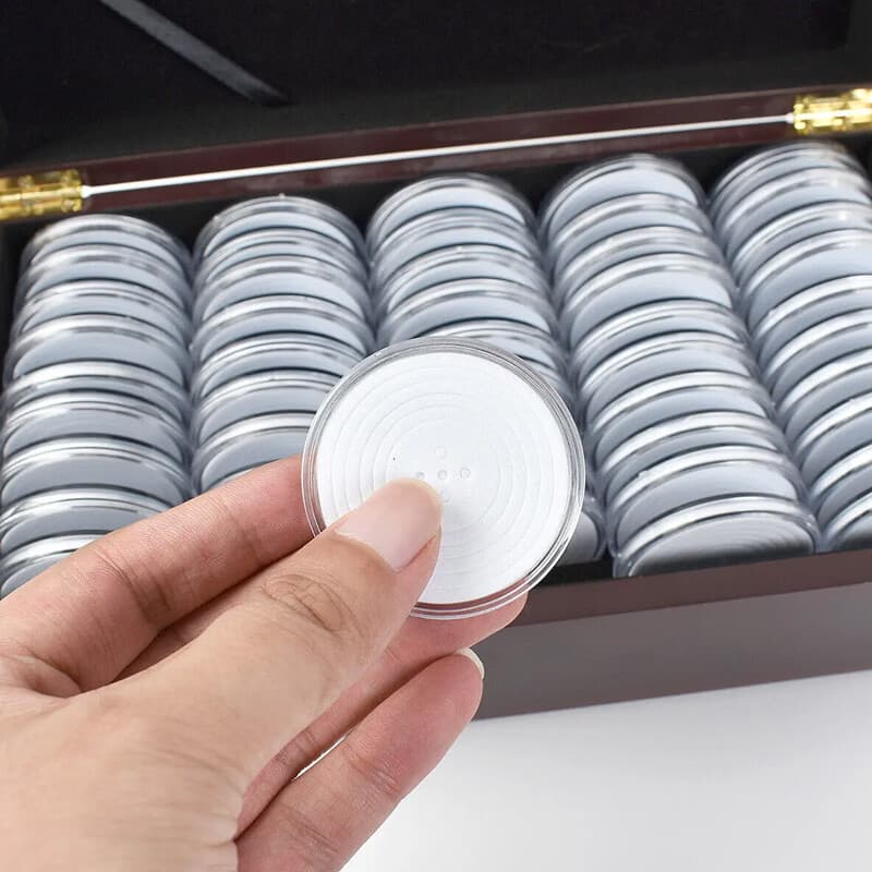 Display and Protect 50 Coins in a Wooden Collector's Case - image 5