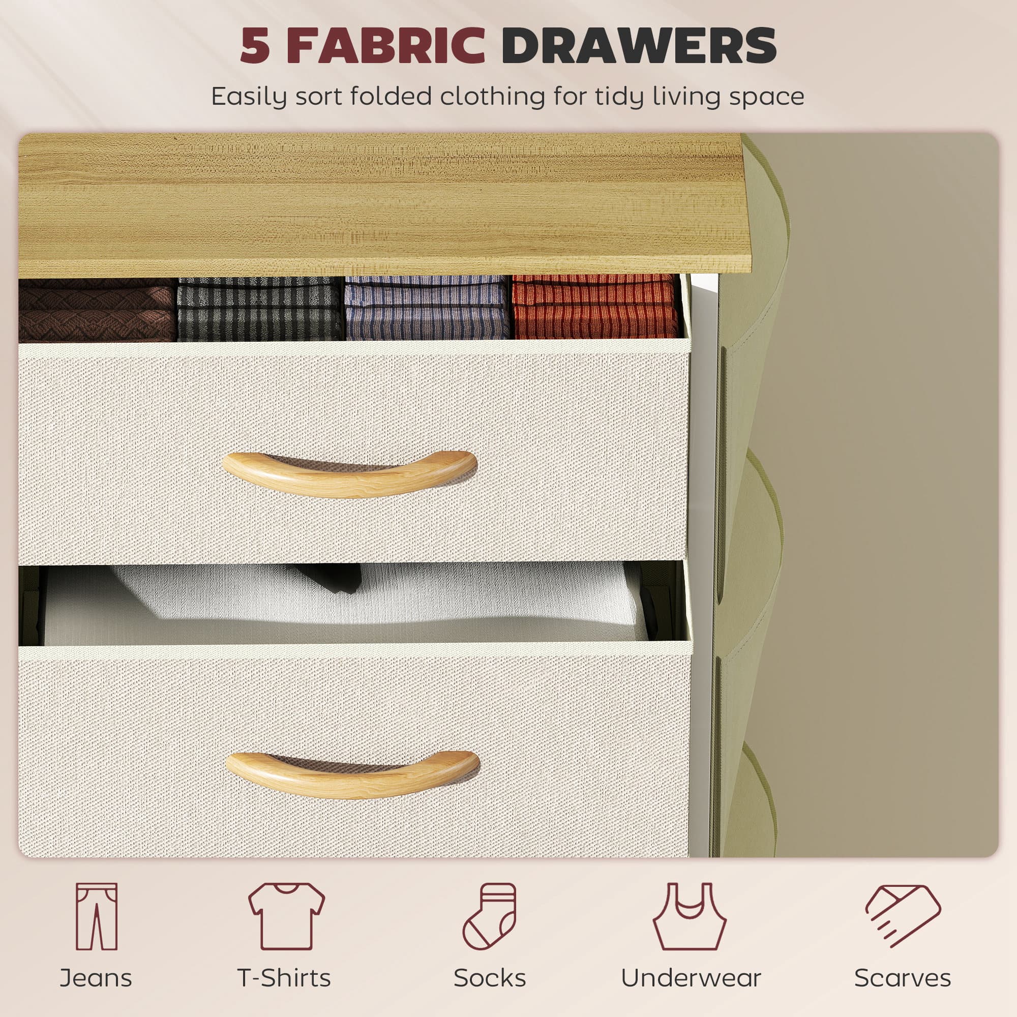 A Tall Fabric Drawer Chest for Bedroom Storage - image 4