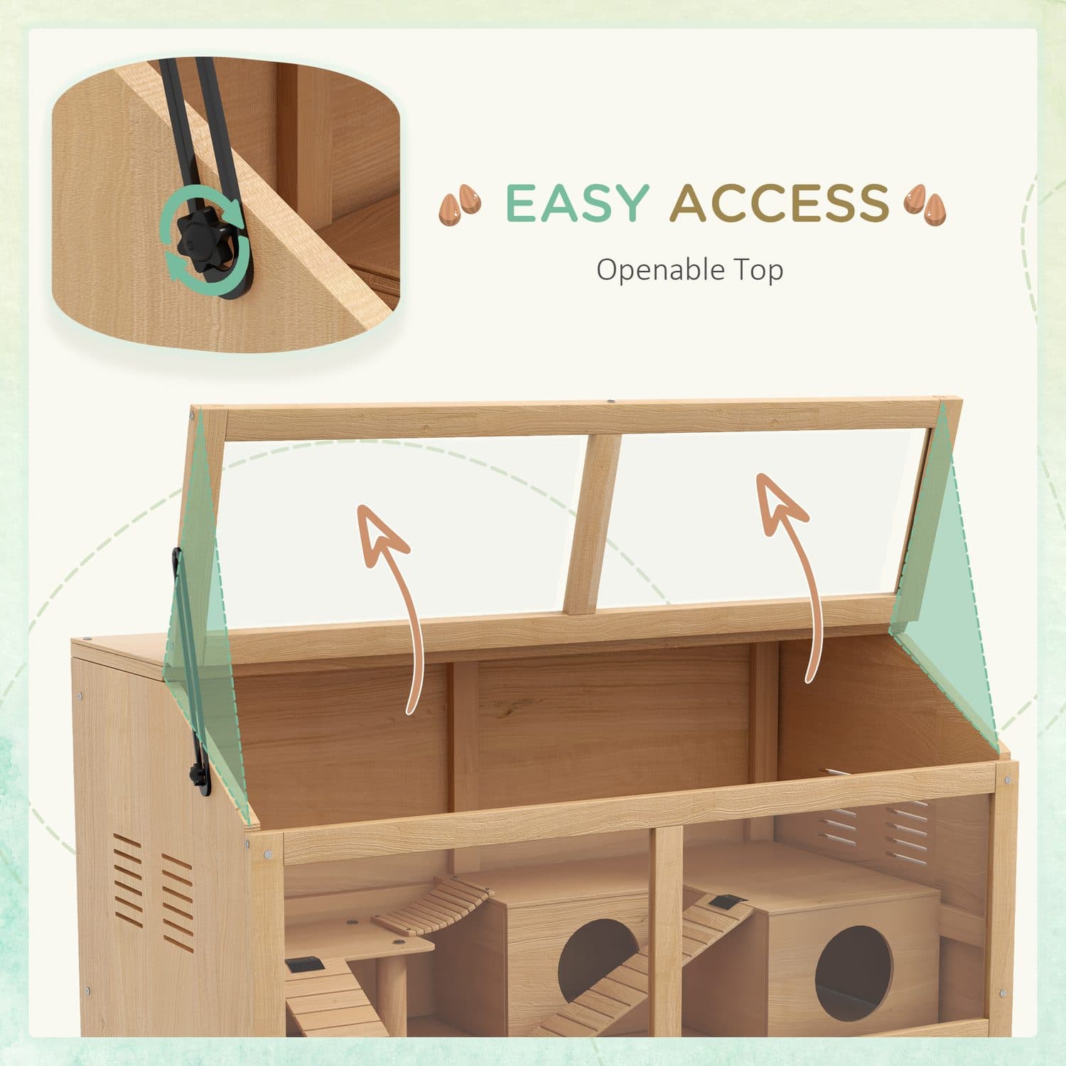 PawHut Hamster Cage with Suspension Bridge - image 2