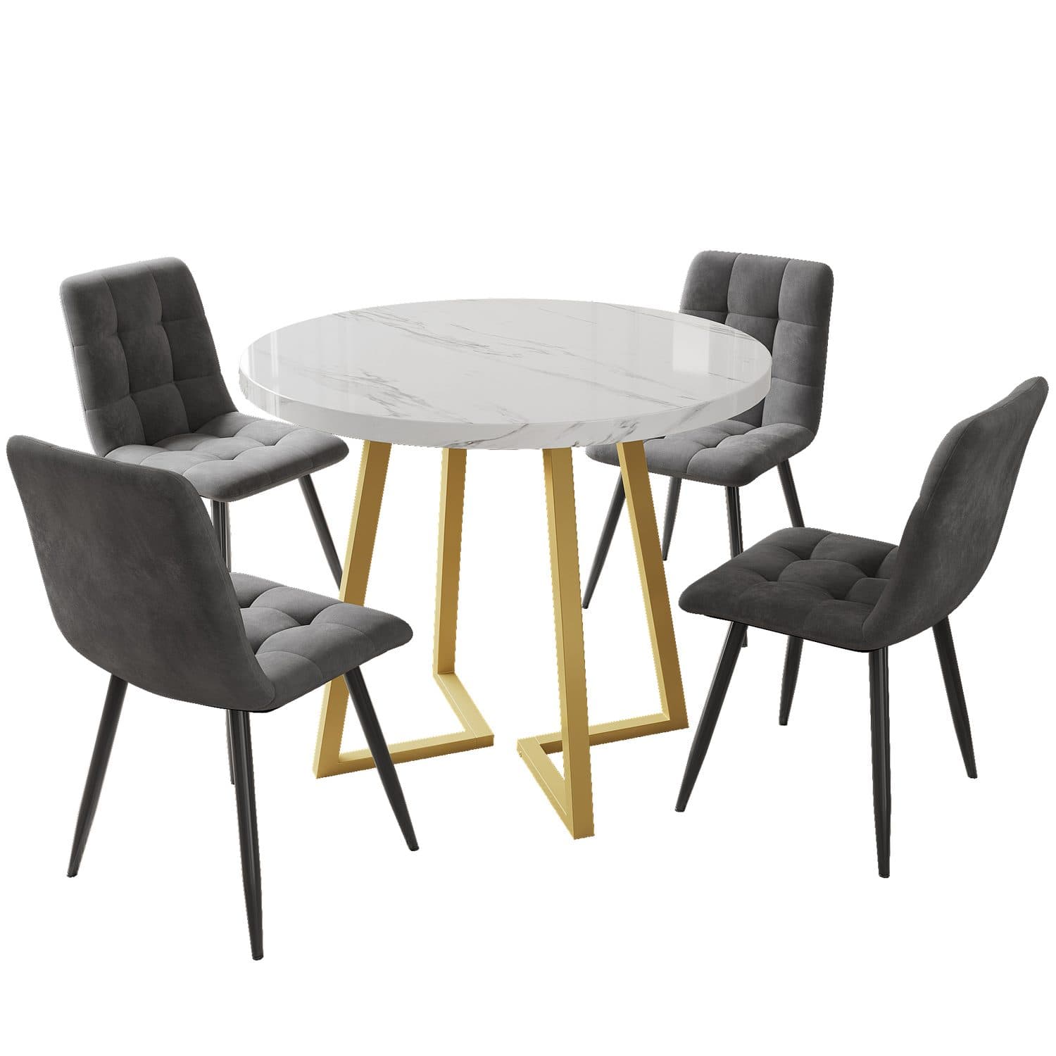 Modern 5-Piece Round Dining Set - image 3