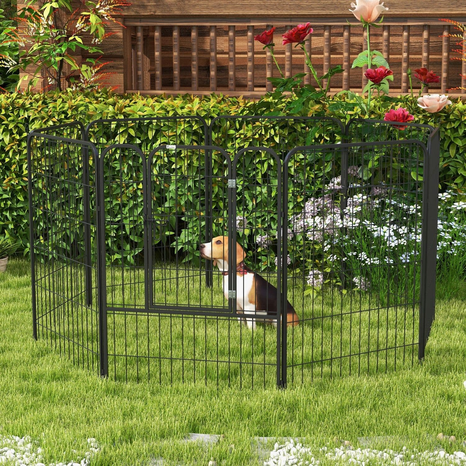 PawHut 8 Panel Heavy Duty Playpen with Ground Stakes - image 4