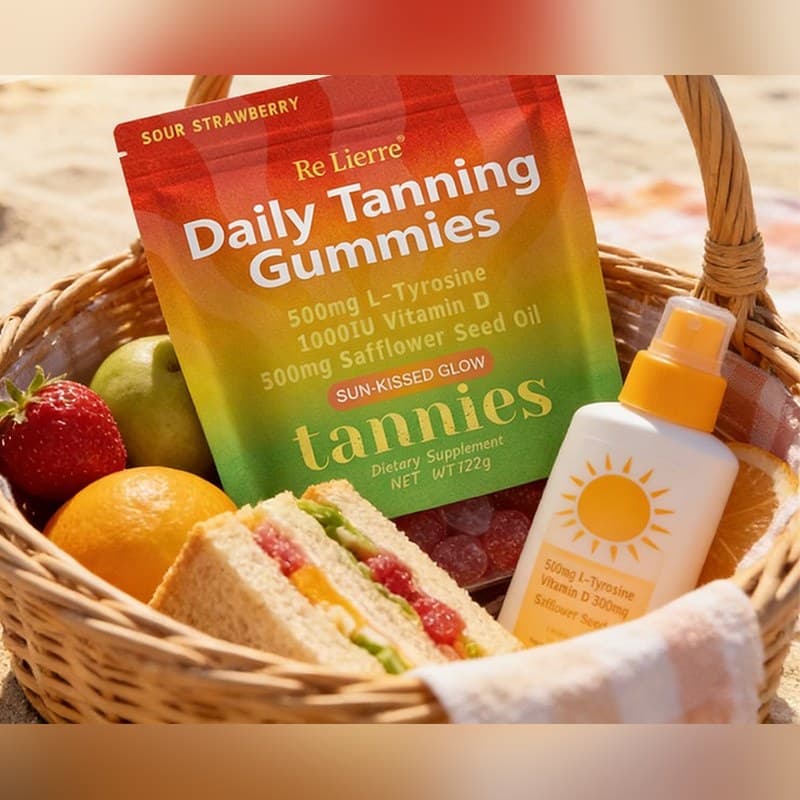 Re Lierre Daily Tanning Gummies, Sour Strawberry - image 3
