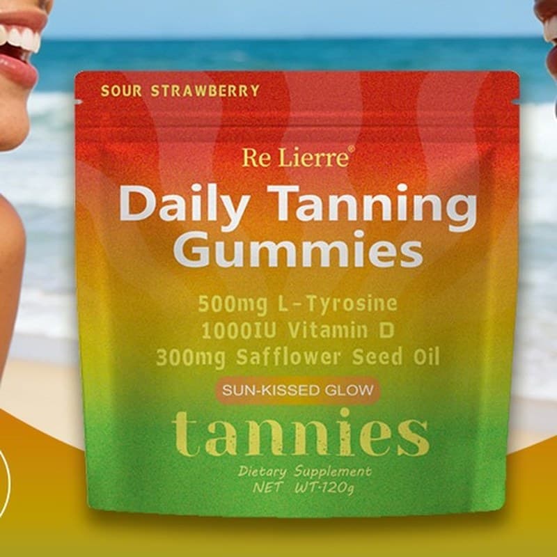 Re Lierre Daily Tanning Gummies, Sour Strawberry - 40 GUMMIES